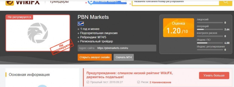 PBNMarkets.com — обзор брокера, отзывы, лицензия