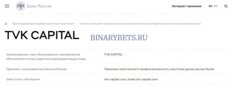 TVK Capital  – ЛОХОТРОН. Реальные отзывы. Проверка