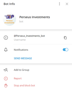 Perseus Investments Bot (t.me/perseus_investments_bot) бот для развода через Телеграм