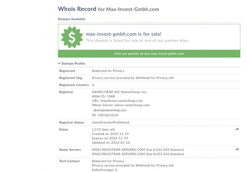 Обзор и реальные отзывы о GMBH Invest / max-invest-gmbh.com