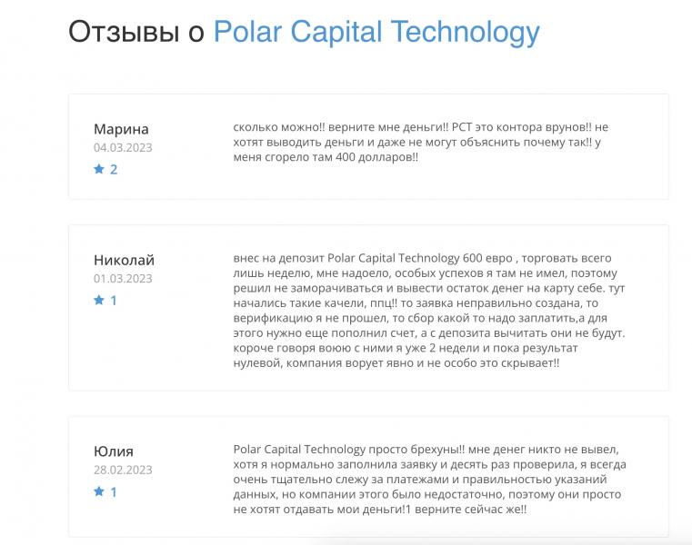Отзывы инвесторов о компании Polar Capital Technology
