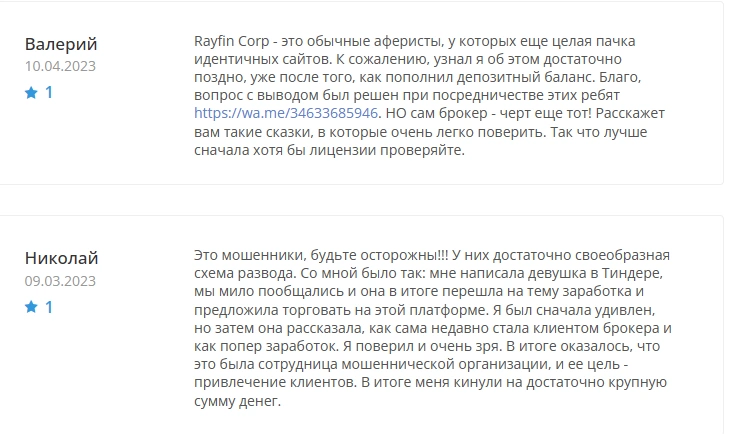 Rayfin Corp — отзывы о компании rayfin-corps.org