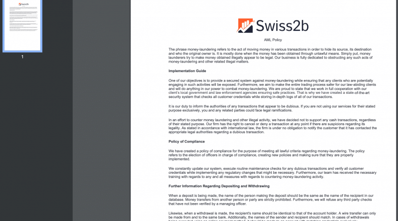 Swiss2b: торговая брокерская компания предоставляет доступ к рынкам